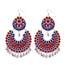Jeweljunk Maroon Meenakari Silver Plated Afghani Earrings - 1311058I