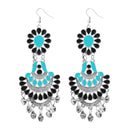Jeweljunk Silver Plated Black Meenakari Afghani Earrings - 1311061F
