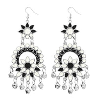 Jeweljunk Silver Plated White Meenakari Afghani Earrings - 1311062A