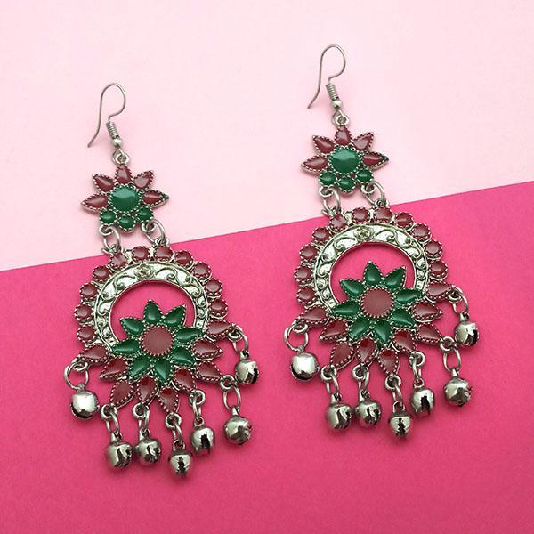 Tip Top Fashions Green & Brown Meenakari Afghani Earrings - 1311062Q