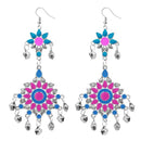 Jeweljunk Pink Meenakari Silver Plated Afghani Earrings - 1311064B
