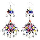 Jeweljunk Silver Plated Multi Meenakari Afghani Earrings - 1311064E