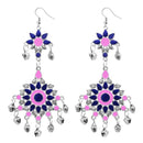 Tip Top Fashions Pink Meenakari Silver Plated Afghani Earrings - 1311064H