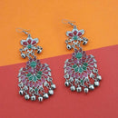 Jeweljunk Green And Maroon Meenakari Afghani Earrings - 1311065L