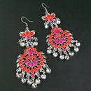 Jeweljunk Orange And Pink Meenakari Afghani Earrings - 1311065S
