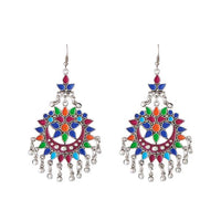 Jeweljunk Multi Meenakari Gold Plated Afghani Earrings - 1311066M