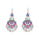 Jeweljunk Multi Meenakari Silver Plated Afghani Earrings - 1311069L