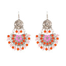 Jeweljunk Beads Rhodium Plated Meenakari Afghani Earrings - 1311212D