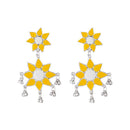 Jeweljunk Rhodium Plated Meenakari Afghani Earrings - 1311218J