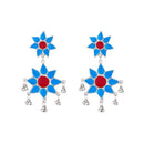 Jeweljunk Rhodium Plated Meenakari Afghani Earrings - 1311218K
