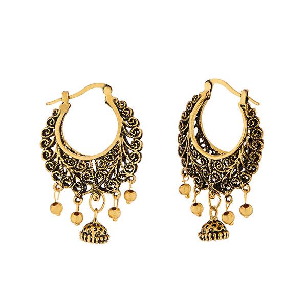 Tip Top Fashions Antique Gold Plated Afghani Earrings - 1311222A