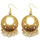 Jeweljunk Gold Plated Pearl Drops Afghani Earrings - 1311224B