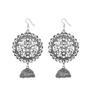 Jeweljunk Rhodium Plated Jhumki Earrings - 1311226