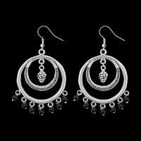 Jeweljunk Oxidised Black Beads Drop Afghani Earrings - 1311232