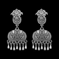 Jeweljunk Oxidised Dangler Jhumki Earrings - 1311246