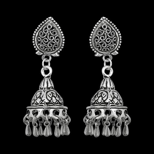 Jeweljunk Oxidised Beads Drop DanglerJhumki Earrings - 1311255