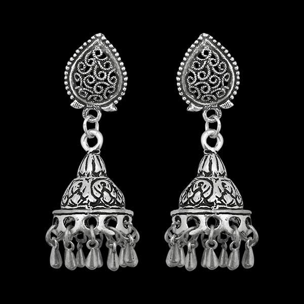 Jeweljunk Oxidised Beads Drop DanglerJhumki Earrings - 1311255