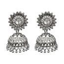 Jeweljunk Austrian Stone Silver Plated Jhumki Earrings - 1311259
