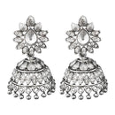 Jeweljunk Austrian Stone Silver Plated Jhumki Earrings - 1311260