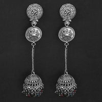 Jeweljunk Oxidised Beads Jhumki Earrings - 1311592