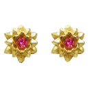Kriaa Gold Plated Pink Austrian Stone Stud Earring - 1311737