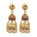Kriaa Maroon Meenakari Gold Plated Dangler Earrings - 1311769