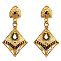 Kriaa Meenakari Gold Plated Dangler Earrings - 1311776