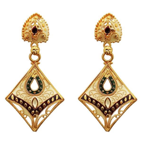 Kriaa Meenakari Gold Plated Dangler Earrings - 1311776