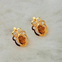 Kriaa Floral Design Gold Plated Stud Earrings - 1311790