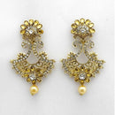 Kriaa Yellow Austrian Stones Gold Plated Dangler Earrings - 1312022