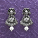 Kriaa Black Stone Oxidised Dangler Earrings - 1312033A