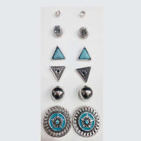 Kriaa Meenakari Stone Stud Earrings Combo - 1312106