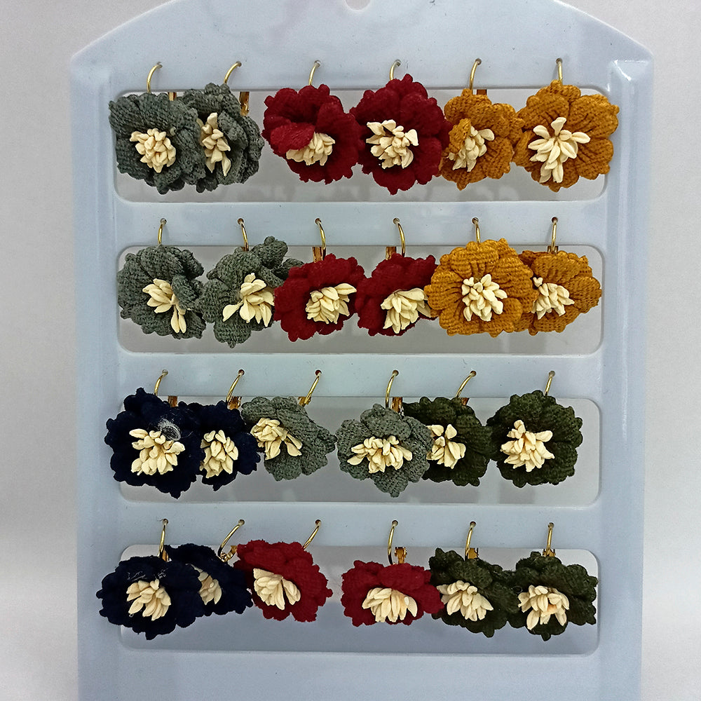 14Fashions Set of 12 Stud Earrings Combo ( Assorted Color )