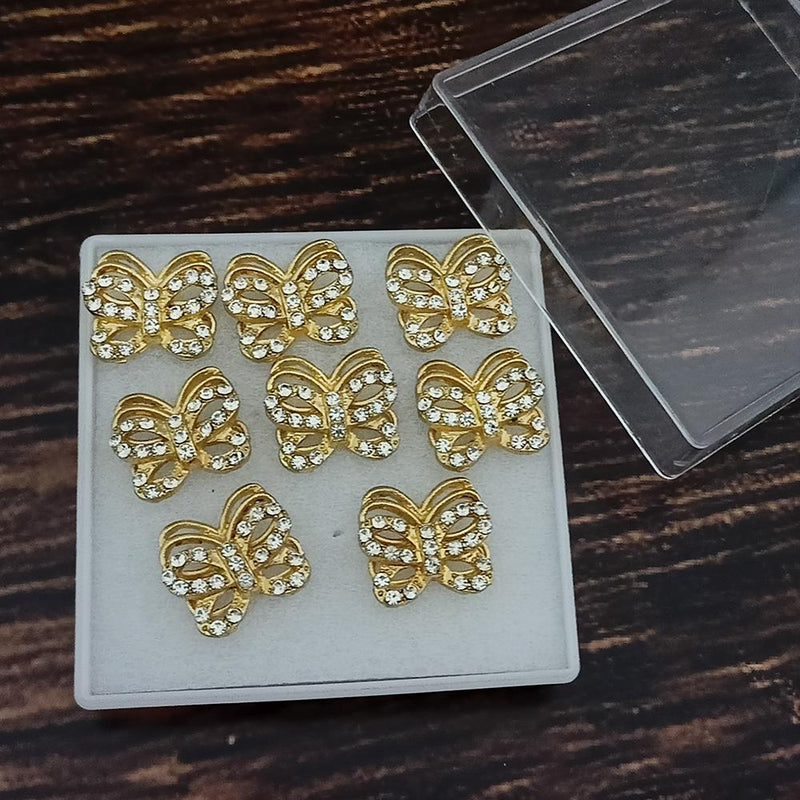 Kriaa Gold Plated Austrian Stone Pack Of 4 Butterfly Stud Earrings  - 1312179