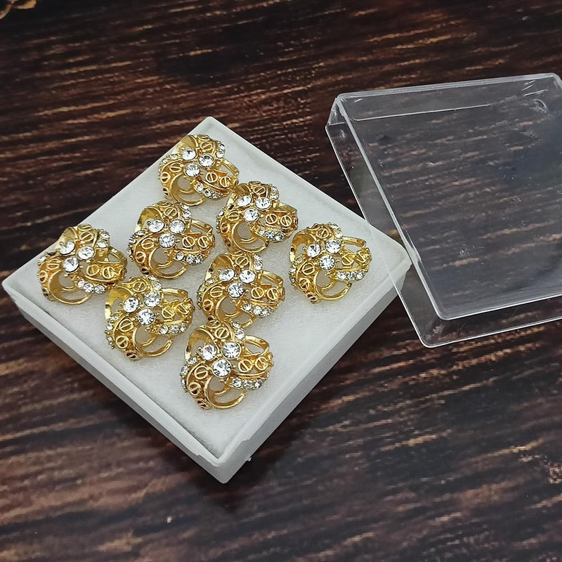 Kriaa Gold Plated Austrian Stone Pack Of 4 Stud Earrings  - 1312181