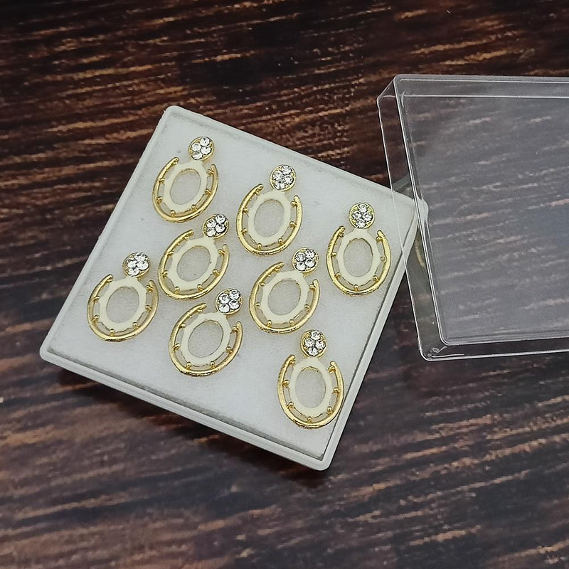 Kriaa Gold Plated Austrian Stone And Meenakari Pack Of 4 Stud Earrings  - 1312186