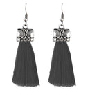 Jeweljunk Grey Gold Plated Thread Earrings - 1312310A