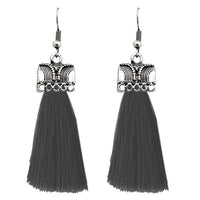 Jeweljunk Grey Gold Plated Thread Earrings - 1312310A