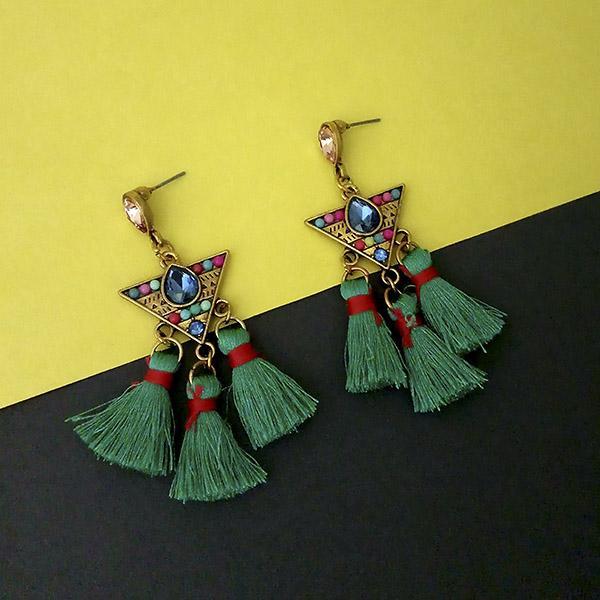 Jeweljunk Multi Austrian Stone Thread Earrings  - 1312329D