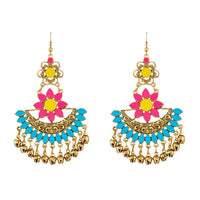 Jeweljunk Multi Color Meenakari Afghani Earrings - 1312403B