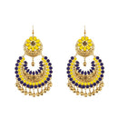 Jeweljunk Yellow Gold Plated Meenakari Afghani Earrings - 1312404A