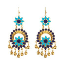 Jeweljunk Blue Meenakari Gold Plated Afghani Earrings - 1312405E