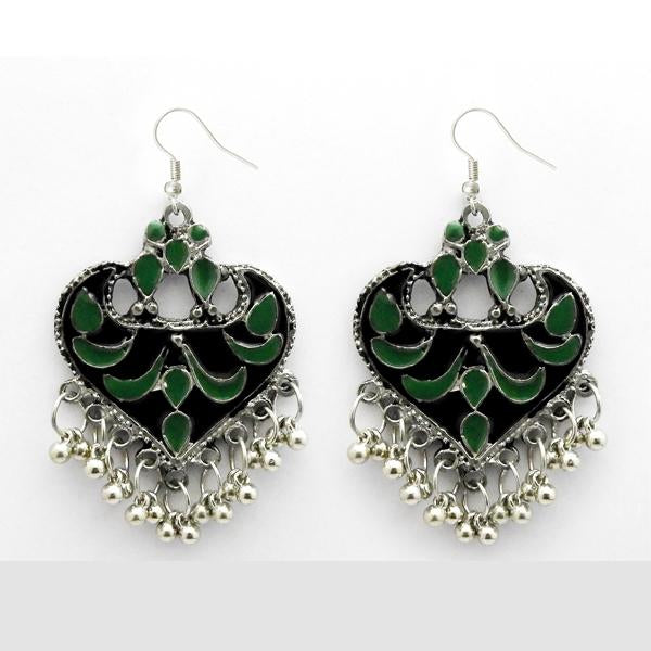Tip Top Fashions Meenakari Rhodium Plated Afghani Earrings - 1312410D