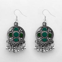 Jeweljunk Meenakari Rhodium Plated Afghani Earrings - 1312416E