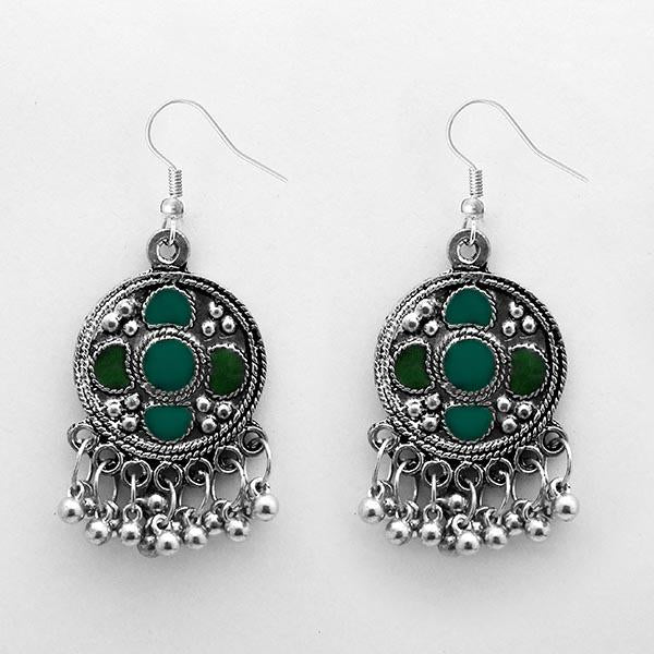 Jeweljunk Meenakari Rhodium Plated Afghani Earrings - 1312416E