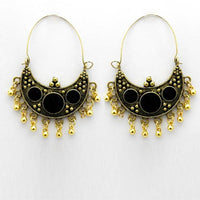 Jeweljunk Meenakari Antique Gold Plated Afghani Earrings - 1312420