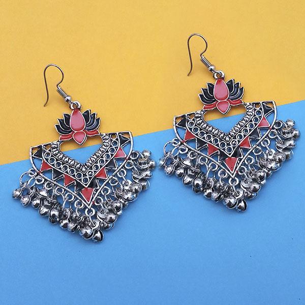 Jeweljunk Blue And Pink Meenakari Afghani Earrings - 1312428E