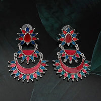 Jeweljunk Meenakari  Oxidised Afghani Dangler Earrings