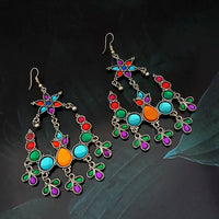 Jeweljunk Kundan Stone Oxidised Dangler Earrings