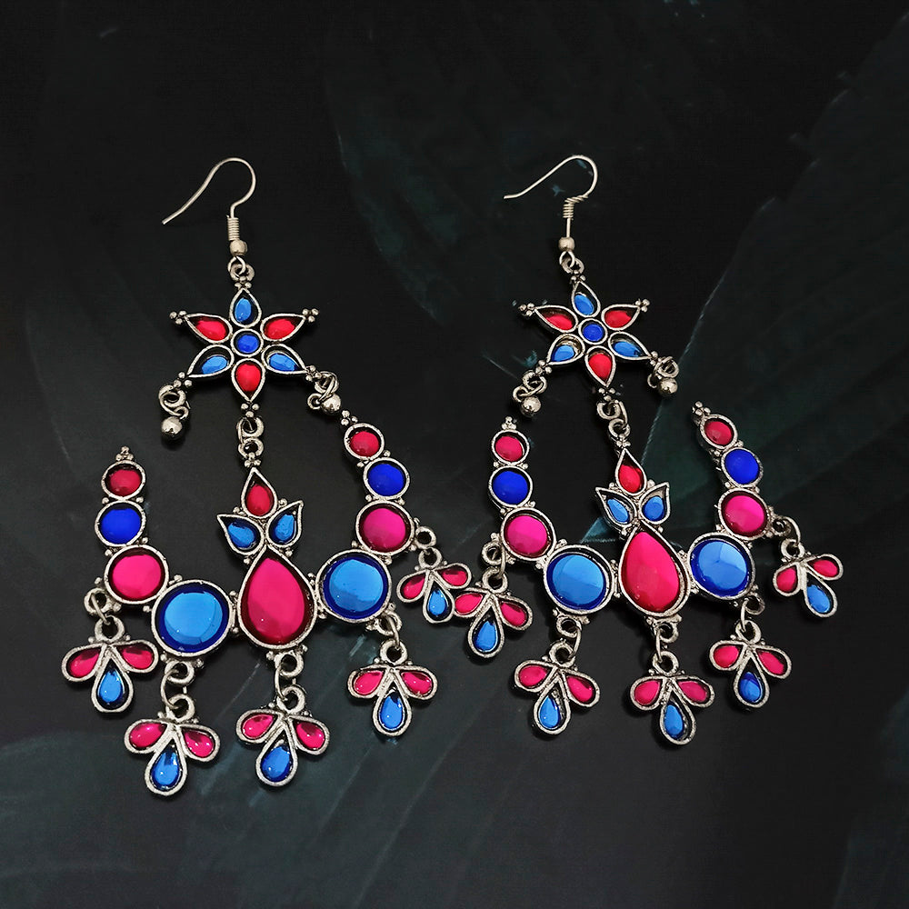 Jeweljunk Kundan Stone Oxidised Dangler Earrings